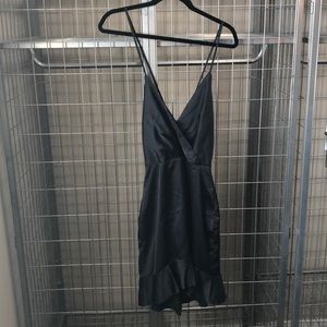 Showpo Dark Navy Corset back mini dress silk